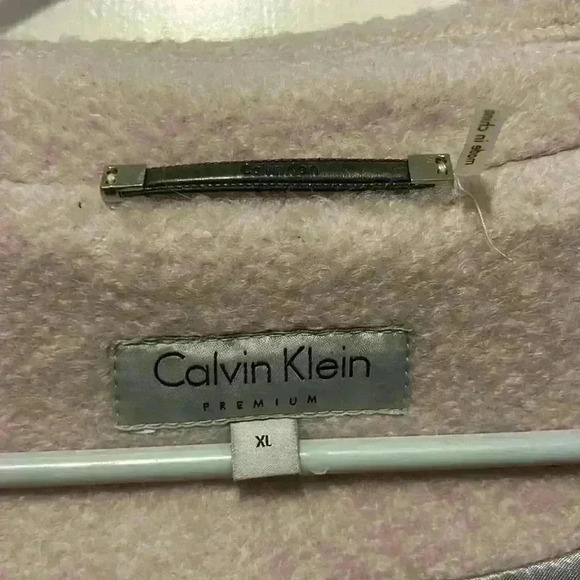 Calvin Klein Premium size XL light pink Pea Coat wool poly blend - Picture 9 of 11